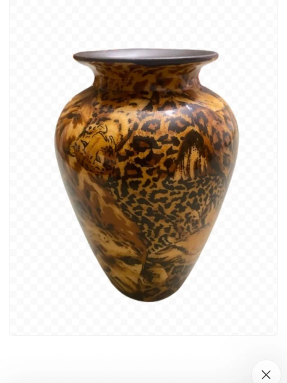 Vintage Safari Decorative Vase: African Jungle Patchwork Ceramic Decor - Picture 2 of 12